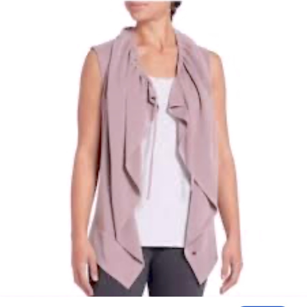 Calia By Carrie Underwood Purple Vest Draped Open From Stretch Med Casual
